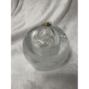 Hand-Made in Poland Clear Bubble Glass Oil Lamp with Wick Home Decor